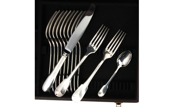 CHRISTOFLE - Ménagère uniplat en métal a