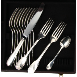 CHRISTOFLE - Ménagère uniplat en métal a