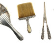 Petite brosse à vêtements en argent angl