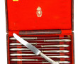 12 couteaux de table, manches métal arge