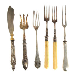 Lot en argent et argent fourré 5 fourche