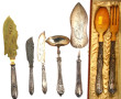 Lot comprenant 6 couteaux manches argent