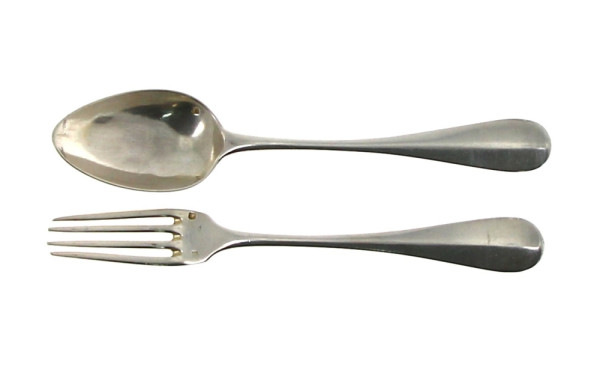Couvert d'enfant en argent, poinçon mine