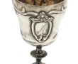 Coquetier en argent, poinçon minerve, dé