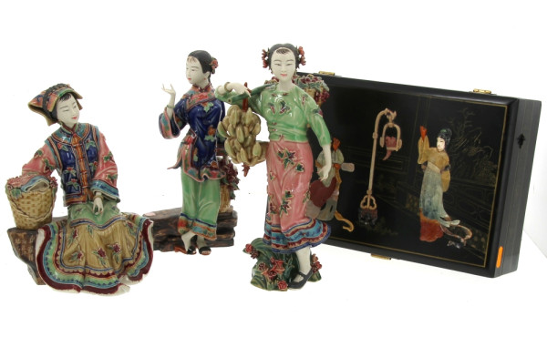 CHINE Xxème - Coffret à bijoux en laque 