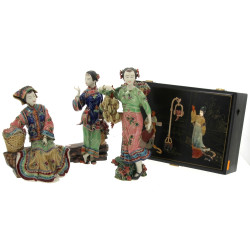CHINE Xxème - Coffret à bijoux en laque 