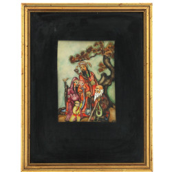 CHINE "Personnages dans un paysage", pei