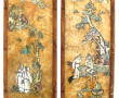CHINE - Panneau en pierre jaune ocre ave