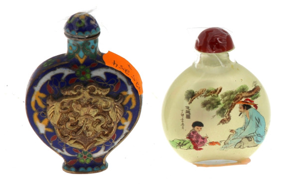 CHINE - Lot de 2 tabatières, l'une en cl