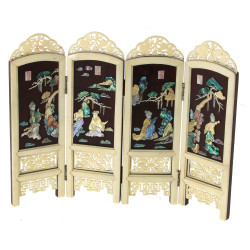 Paravent miniature 4 feuilles en bois ex