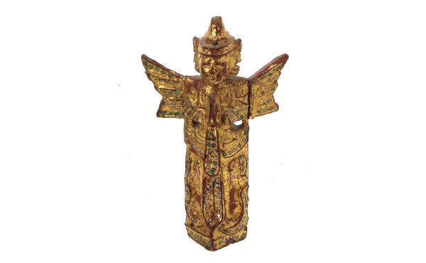 Statuette asiatique en bois sculpté et d