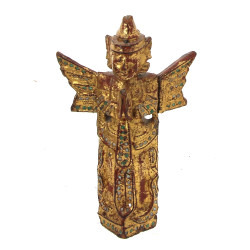 Statuette asiatique en bois sculpté et d
