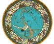 Petit plat rond en cloisonné asiatique à