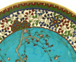 Petit plat rond en cloisonné asiatique à