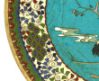 Petit plat rond en cloisonné asiatique à
