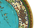 Petit plat rond en cloisonné asiatique à