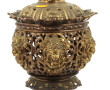 Très beau pied de lampe en bronze et lai