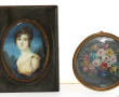 "Portait de femme dans un paysage", mini