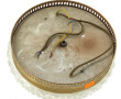 Plafonnier en laiton doré et verre moulé