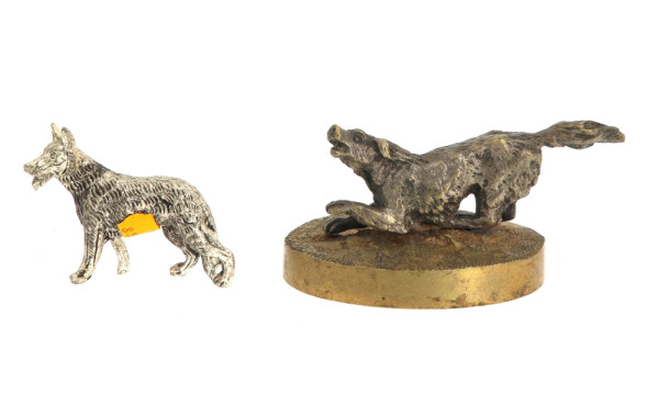 "Chien de chasse", petit sujet en bronze