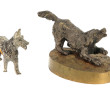 "Chien de chasse", petit sujet en bronze