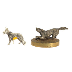 "Chien de chasse", petit sujet en bronze