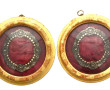 Paire de boucles anciennes à décor flora