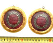 Paire de boucles anciennes à décor flora