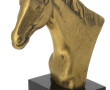 Tête de cheval en laiton, base en bois p