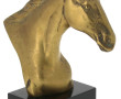 Tête de cheval en laiton, base en bois p