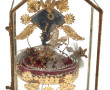 Vitrine de mariée en métal doré et verre
