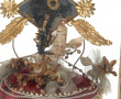 Vitrine de mariée en métal doré et verre