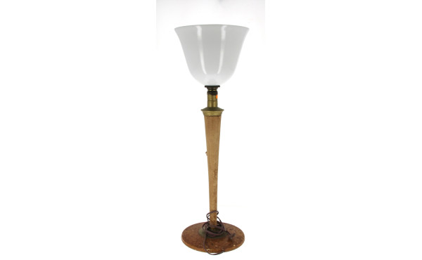 Lampe style lampe Mazda en bois, métal e