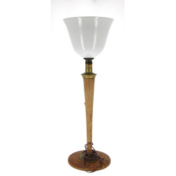 Lampe style lampe Mazda en bois, métal e