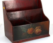 Grand porte-courrier et revue en bois ve