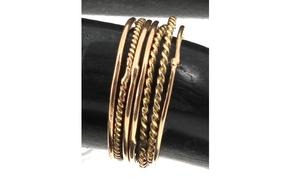 Bague semainier en or jaune 14 cts, poid