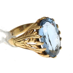 Bague en or jaune 14 cts sertie d'une to