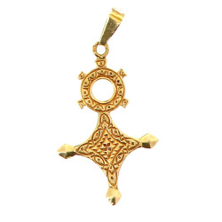 Pendentif croix d'Agadès en or 18 cts, p