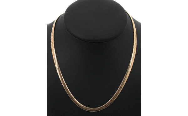 Collier maille plate en or jaune 9 carat