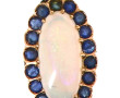 Pendentif ovale en or 14 cts, serti d'un