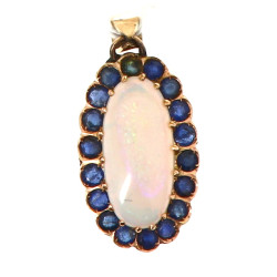 Pendentif ovale en or 14 cts, serti d'un