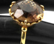 Bague en or jaune 14 cts sertie d'un qua