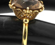 Bague en or jaune 14 cts sertie d'un qua