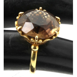 Bague en or jaune 14 cts sertie d'un qua