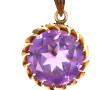 Pendentif en or jaune 14 cts et améthyst