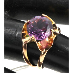 Bague en or jaune 14 cts sertie d'une am