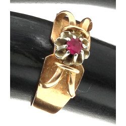 Bague ancienne en or 18 cts, poinçon têt