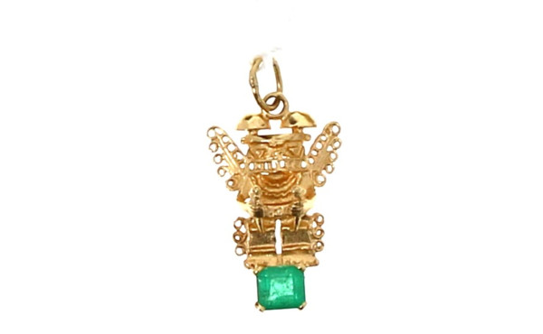 Pendentif style inca en or jaune 14 cts,