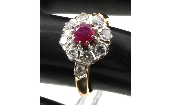 Bague ancienne en or 18 cts poinçon tête