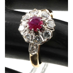 Bague ancienne en or 18 cts poinçon tête